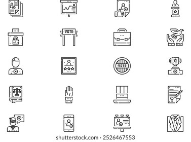 Voting elections icons collection is a vector illustration with editable stroke.