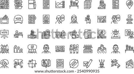 Voting elections icons High-Quality Vector Icons Collection with Editable Stroke. Ideal for Professional and Creative Projects.