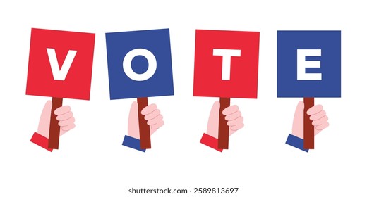 Voting encouragement picket vector graphics