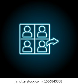 Voting, game, kick, player blue neon icon. Simple thin line, outline vector of esport icons for ui and ux, website or mobile application