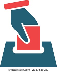 Icono De Glifo De Votación De Dos Colores Para Uso Personal Y Comercial.
