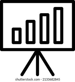 voting graph icon.board to represent the graph of voters .bars that show the candidate growth of votes.thin line icon