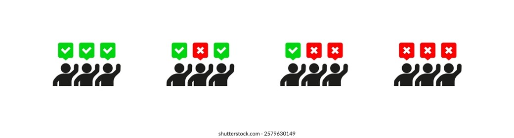 Voting Group of People Vector Icons