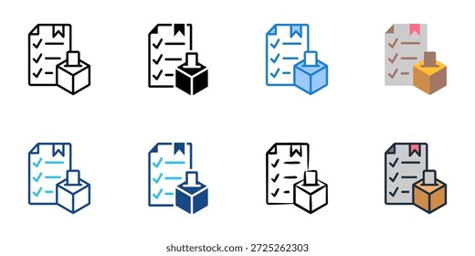 Los íconos de la directriz de votación establecen una colección de estilo múltiple. Trazo editable 
