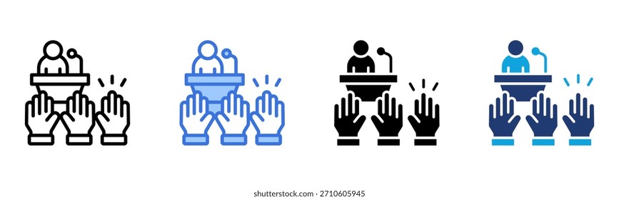 Icono de manos de votación Ilustración vectorial de estilo múltiple