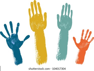 Voting hands isolated isolated on white background
