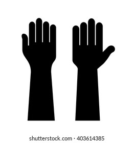 Voting hands shapes isolated on white background