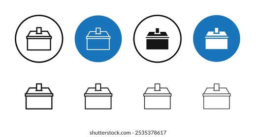 Icono de votación Conjunto de logotipo de Vector de arte de línea negra
