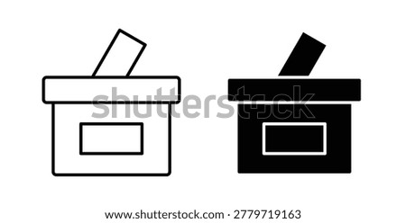 Voting icon in black and white color. Solid and linear icons