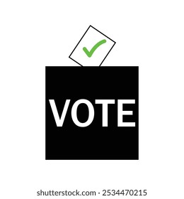 Conceito de ícone de votação. Vetor de estoque. Símbolo de marca de verificação redonda.
