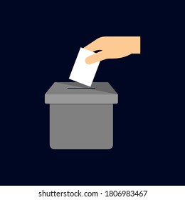 Voting icon flat style isolated on black background. Vector illustration