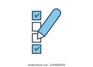 Voting Icon. Icon related to survey. flat line icon style. Simple vector design editable