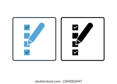 Icono de votación. Icono relacionado con la encuesta. estilo de icono sólido. Diseño de vector simple editable