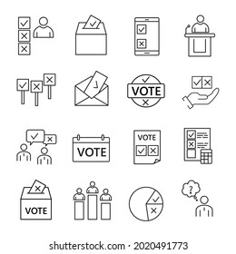 conjunto de iconos de votación. símbolo de paquete de votación elementos vectores para web infográfica