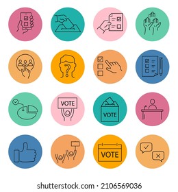 voting icon set . voting symbol pack vector elements for infographic web. with trend color