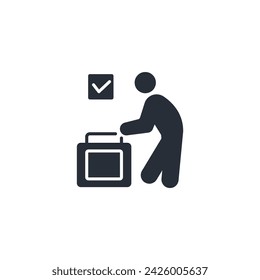 voting icon. vector.Editable stroke.linear style sign for use web design,logo.Symbol illustration.