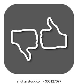 The voting icon. Vote and like symbol. Flat Vector illustration. Button