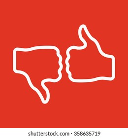 The voting icon. Vote and like symbol. Flat Vector illustration. Button Set