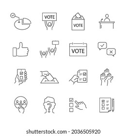 voreingestellte Symbole. Vektor-Vektorelemente von Abstimmungspaketen für Infografiken
