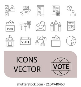 voting icons set . voting pack symbol vector elements for infographic web