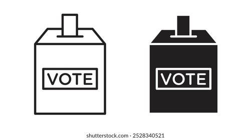 Voting icons. Vector set in filled and line style.