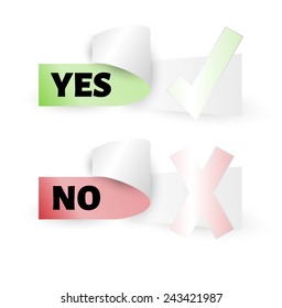 voting label with yes and no text, isolated