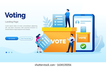 Voting landing page website illustration flat vector template 