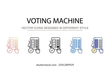 Projeto de ícone de máquina de votação com fundo branco ilustração stock