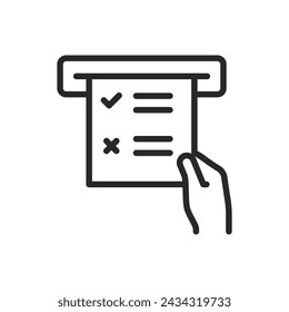 Voting Machine Icon. Modern Scanning Ballot System with Checkmark for Secure Electronic Polling and Decision Making.