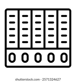 Voting Machine Vector Line Icon Design