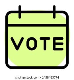 Voting month highlighted on scheduled month calendar