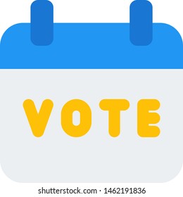 Voting month highlighted on scheduled month calendar