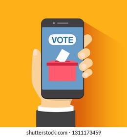 Voting online, e-voting, election internet system. Flat design. Vector illustration