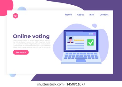 Voting online, e-voting, election internet system template. Vector illustration