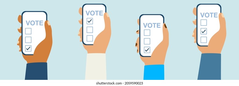 Voting online, e-voting, election internet system. Flat design.