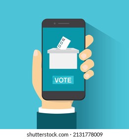 Voting online, e-voting, election internet system. Flat design. Vector illustration