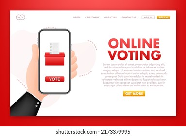 Voting online, e-voting, election internet system. Vector illustration.