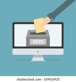 Voting online vector icon