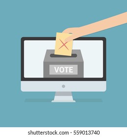 Voting online vector icon. Say "No!"