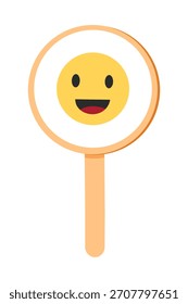 Paleta de votación con el icono amarillo de la cara feliz para el Comentarios positivo