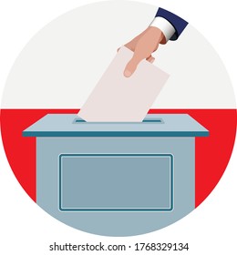 voting in Poland election of country officials hand with blank vector