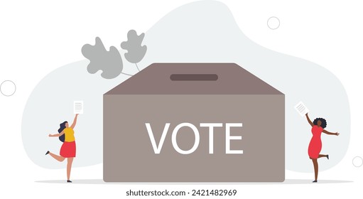 Voting, poll or employee feedback questionnaire, politic choice, opinion or democracy, election or customer survey, referendum concept,flat vector illustration.