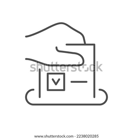 Voting process line outline icon