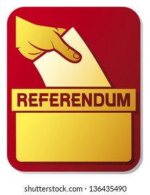 voting in the referendum - illustration of a ballot box  