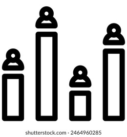 voting result icon with outline style