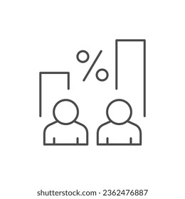 Voting result line outline icon