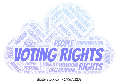 Voting Rights word cloud. Wordcloud made with text only.