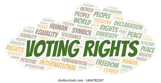 Voting Rights word cloud. Wordcloud made with text only.