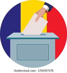 voting in Romania election of country officials hand with blank vector