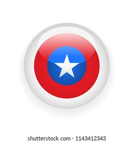 Voting round badge with American flag